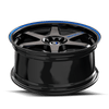 17" Spec-1 SPT-33 Gloss Black & Blue Line 17x8 Wheel 5x105 5x4.5 38mm Rim