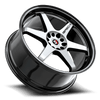 17" Spec-1 SPT-33 Gloss Black & Machined 17x8 Wheel 5x110 5x4.5 38mm Rim