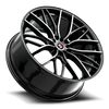 17" Spec-1 SP-61 Gloss Black & Machined 17x8 Wheel 5x112 5x4.5 42mm Rim