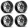 Set 4 17" Spec-1 SP-61 Gloss Black & Machined 17x8 Wheels 5x110 5x4.5 42mm Rims