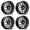 Set 4 18" Spec-1 SP-61 Gloss Black 18x8 Wheels 5x100 5x4.5 38mm Rims