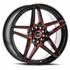 20" Spec-1 SP-54 Gloss Black & Red Machined 20x8.5 Wheel 5x100 5x4.5 38mm Rim