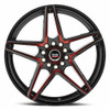 Set 4 20" Spec-1 SP-54 Gloss Black & Red Machined 20x8.5 Wheels 5x100 5x4.5 38mm