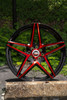 18" Spec-1 SP-54 Gloss Black & Red Machined 18x8 Wheel 4x100 4x4.5 38mm Rim