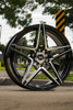 17" Spec-1 SP-54 Gloss Black & Machined 17x7.5 Wheel 5x100 5x4.5 42mm Rim