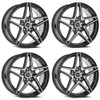 Set 4 17" Spec-1 SP-54 Gloss Black & Machined 17x7.5 Wheels 5x100 5x4.5 42mm Rims