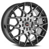 17" Spec-1 SP-52 Gloss Black & Machined 17x7.5 Wheel 4x100 4x4.5 42mm Rim