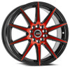 Set 4 18" Spec-1 SP-51 Gloss Black & Red Machined 18x8 Wheels 5x100 5x4.5 38mm