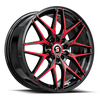 17" Spec-1 SP-60 Gloss Black & Red Machined 17x7.5 Wheel 5x4.5 5x120 42mm Rim