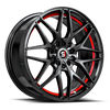 17" Spec-1 SP-60 Gloss Black & Red Undercut 17x7.5 Wheel 5x110 5x4.5 42mm Rim