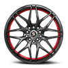 17" Spec-1 SP-60 Gloss Black & Red Undercut 17x7.5 Wheel 5x110 5x4.5 42mm Rim