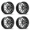 Set 4 17" Spec-1 SP-60 Gloss Black & Machined 17x7.5 Wheels 5x110 5x4.5 42mm Rims