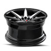 Set 4 18" Spec-1 SP-73 Gloss Black & Machined 18x8 Wheels 5x100 5x4.5 38mm Rims