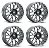 Set 4 17" Voxx G-FX TM7 Matte Gunmetal 17x9 Wheels 6x5.5 Rims 12mm For GMC Ram