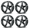 Set 4 18" Voxx Modena Gloss Black 18x8.5 Wheels 5x112  42mm Rims