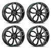 Set 4 20" Voxx Malta Gloss Black 20x9.5 Wheels 5x120  35mm Rims