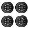 Set 4 17" Fittipaldi Offroad FT113SB Satin Black 17x8.5 Wheels 6x5.5 -06mm Rims