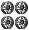 Set 4 18" Voxx G-FX TM7 Matte Black 18x9 Wheels 5x5  0mm Rims For Jeep
