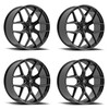 Set 4 22" Fittipaldi Street FS374B Gloss Black 22x9.5 Wheels 6x135 25mm Rims