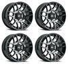Set 4 18" Voxx G-FX TM8 Gloss Black with Dark Tint 18x9 Wheels 6x5.5 0mm Rims