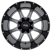 20" Moto Metal MO970 20x10 Gloss Gray Center Gloss Black 8x180 Wheel 12mm Rim