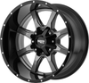 20" Moto Metal MO970 20x10 Gloss Gray Center Gloss Black 8x180 Wheel 12mm Rim