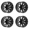Set 4 22" Fittipaldi Offroad FA21B Gloss Black 22x12 Wheels 8x6.5 -44mm Rims