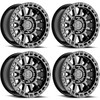 Set 4 20" Hostile H139 Dominator Asphalt 20x9 Wheels 8x6.5 12mm Truck Rims