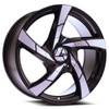 22" Azara AZA-524 Gloss Black & Machined 22x8.5 Wheel 5x112 5x4.5 38mm Rim