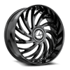 26" Azara AZX-101 Gloss Black 26x9.5 Wheel 6x135 6x5.5 Rim 22mm For Chevy Ford