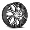 22" Azara AZA-541 Gloss Black & Machined 22x8.5 Wheel 5x4.5 5x120 38mm Rim