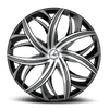 22" Azara AZA-541 Gloss Black & Machined 22x8.5 Wheel 5x4.5 5x120 38mm Rim
