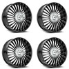 Set 4 24" Azara AZX-103 Gloss Black & Machined 24x9 Wheels 5x115 5x120 32mm Rims