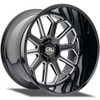 20" Cali Off-Road Auburn Gloss Black Milled 20x10 Wheel 6x5.5 Rim -25mm