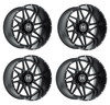 Set 4 22" Hostile H108 Sprocket Asphalt 22x10 Wheels 8x170 -25mm Lifted Rims