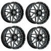 Set 4 22" Hostile H108 Sprocket Blade Cut 22x10 Wheels 6x5.5 -25mm Lifted Rims