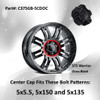 Vision 375 Warrior C375GB-5CDOC Black Wheel Center Cap Tall Fits 5x5.5 5x150