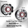 Set 4 Vision C375-8C 375 Warrior Wheel Center Caps 8 Lug Chrome Fits 8x6.5 8x170
