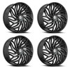 Set 4 24" Azara AZA-537 Gloss Black 24x9 Wheels 5x115 5x120 15mm Rims