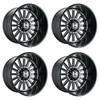 Set 4 22" Hostile Titan Blade Cut 22x12 Wheels 8x6.5 -44mm Lifted Truck Rims