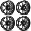 Set 4 20" XF Off-Road XF-215 Gloss Black Milled 20x9 Wheels 6x135 6x5.5 0mm Rims