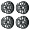 Set 4 22" Hostile H126 Maniac Asphalt 22x12 Wheels 8x170 -44mm Lifted Truck Rims