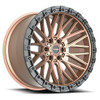 20" Vortek Apollo VRT-608 Bronze w Black Bead Ring 20x10 Wheel 6x135 6x5.5 -12mm