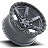 20" Vortek Argon VRT-602 Titanium w/ Black Bead Ring 20x9 Wheel 6x135 6x5.5 20mm