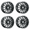 Set 4 22" Hostile H123 Typhoon Asphalt 22x10 Wheels 6x135 -25mm Lifted Rims
