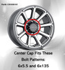 Vision 353 Turbine 6 Lug Wheel Center Cap C353GM-6V Gunmetal Fits 6x5.5 6x135