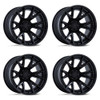 Set 4 22" Fuel FC402 Catalyst Matte Black Gloss Black Lip 22x12 8x180 -44mm Rims