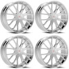 Set 4 24" Cavallo CLV-36 Nano Chrome 24x9 Wheels 6x135 6x5.5 25mm Rims