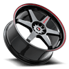 18" Spec-1 SPT-33 Gloss Black & Red Line 18x8.5 Wheel 5x110 5x4.5 38mm Rim