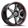 Set 4 18" Spec-1 SPT-33 Gloss Black Red Line 18x8.5 Wheels 5x110 5x4.5 38mm Rims